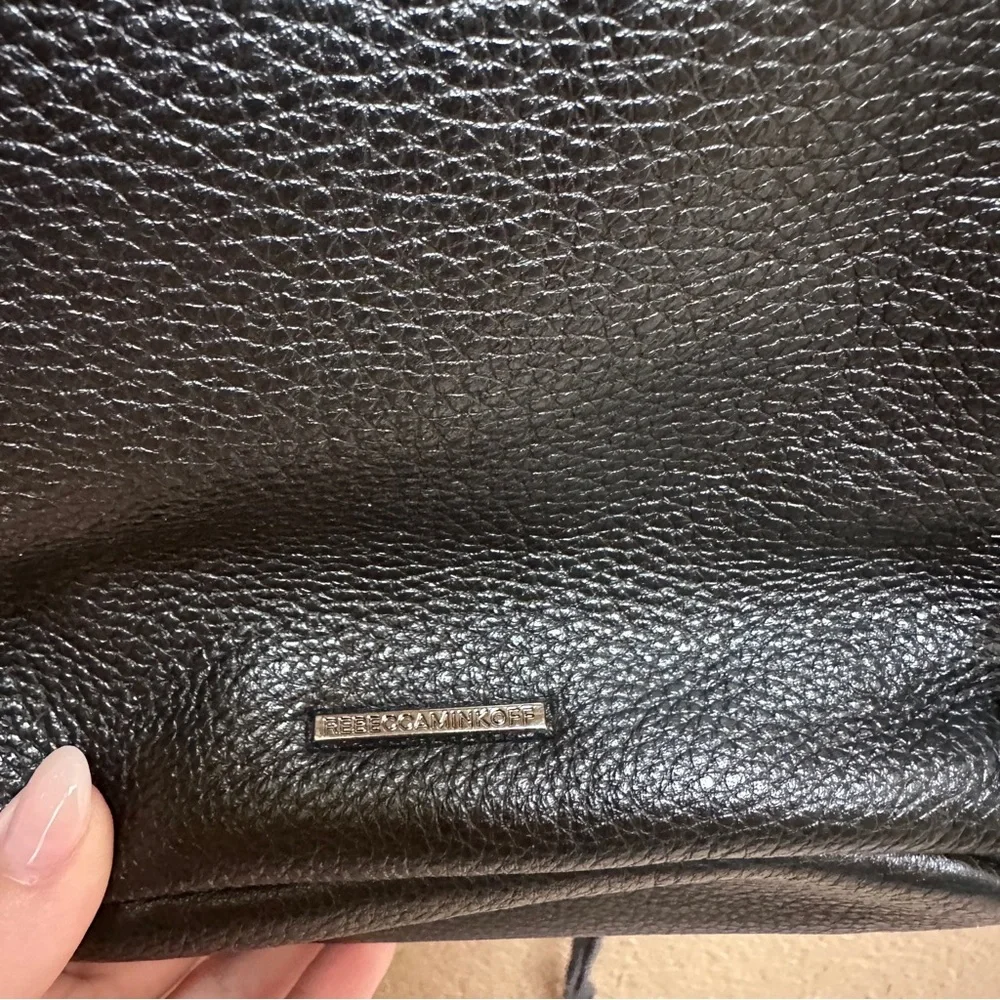 Rebecca Minkoff Black Leather Backpack with Vertical Zipper - Picture 11 of 12